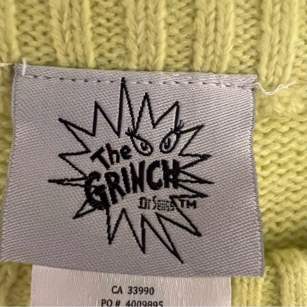 Women's Lime Sweater with Grinch Design - Picture 3 of 9